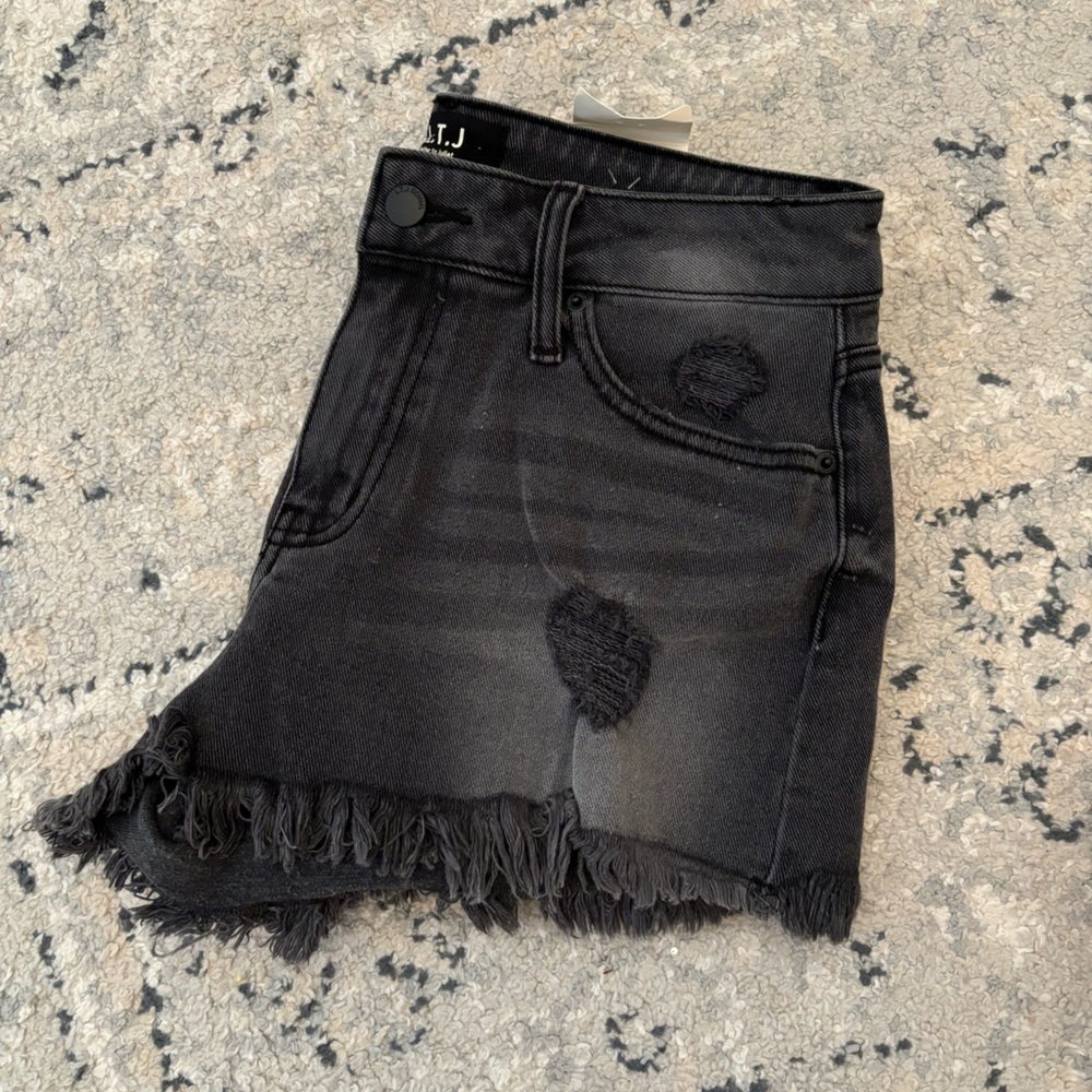 Womens Black Denim Shorts